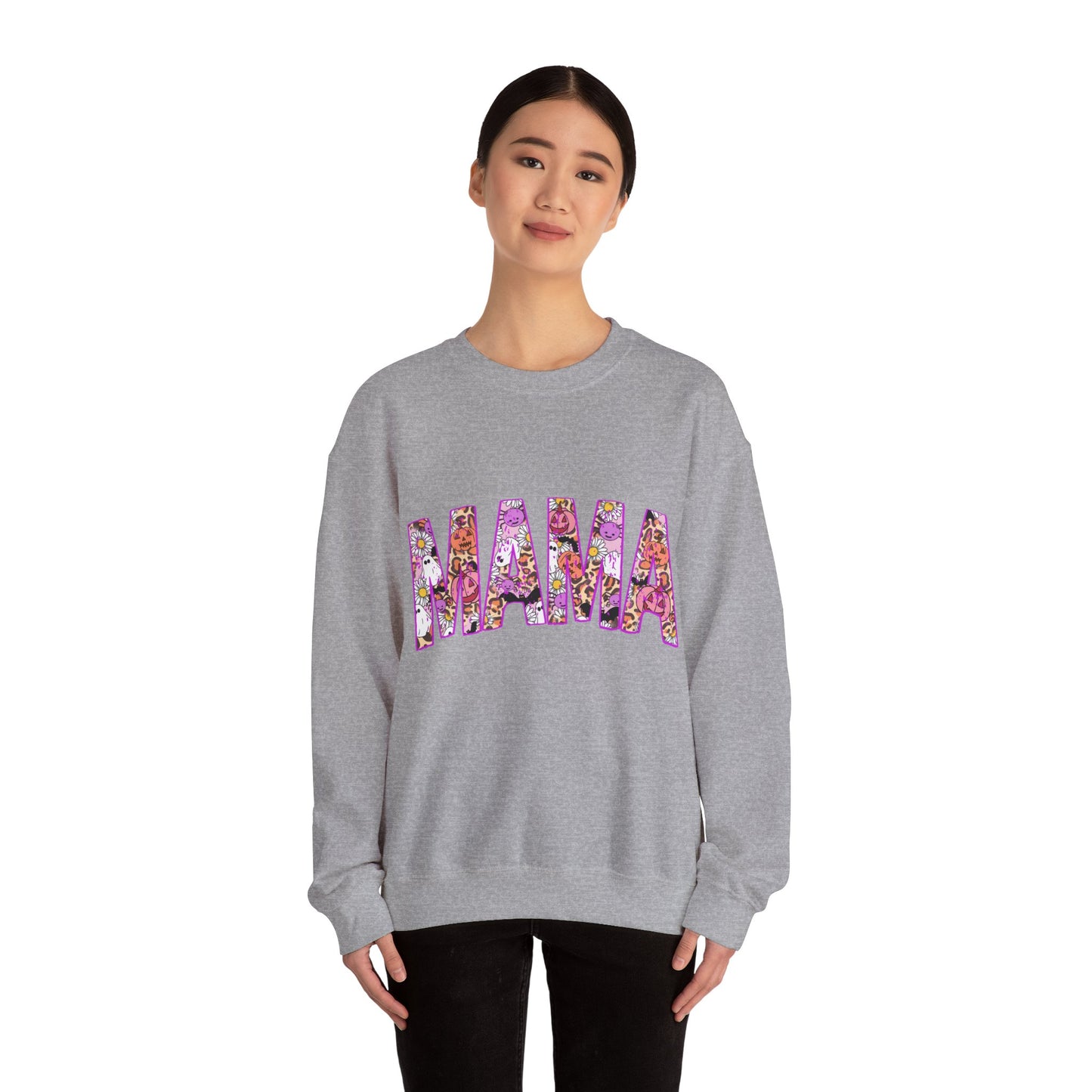 Retro Halloween Mama Sweatshirt Halloween Mom Sweater Cute Mama Ghost Crewneck Spooky Mama Sweat Groovy Hippie Mom Fall Mama Trendy Mother