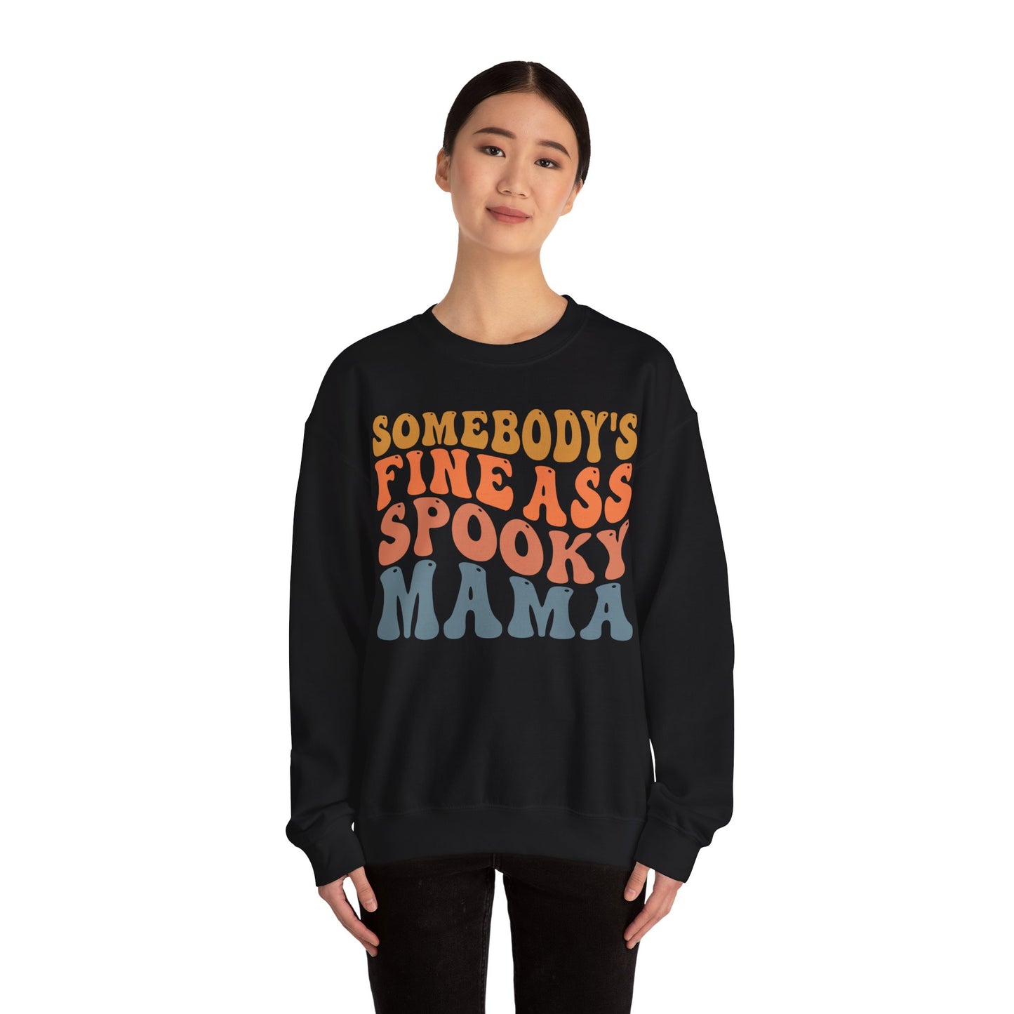 Somebody's Fine Ass Spooky Mama Sweatshirt Funny Halloween Sweater Retro Boho Halloween Mama Sweat Mom Life Apparel Halloween Ghost Mom Gift