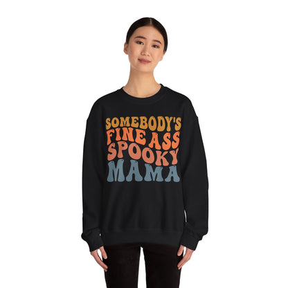 Somebody's Fine Ass Spooky Mama Sweatshirt Funny Halloween Sweater Retro Boho Halloween Mama Sweat Mom Life Apparel Halloween Ghost Mom Gift