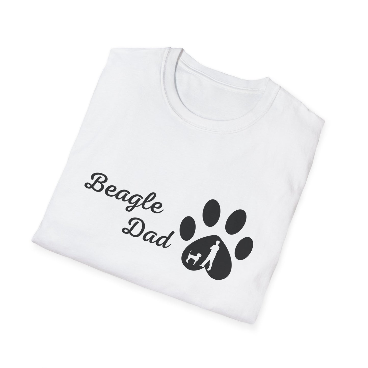 Doggy Dad's T-shirt, "Beagle Dad", Dog Father's Day Gift, Fur Papa, Unique Men's Apparel Novelty Pet Lover Tee Present