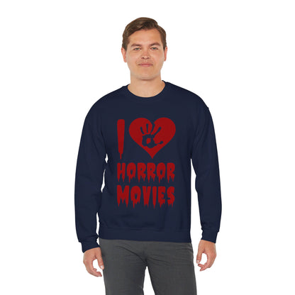 I Love Horror Movies Sweatshirt Horror Movie Addict Sweatshirt Halloween Horror Fan Club Sweatshirt Horror Club Movie Fanatic Halloween Gift