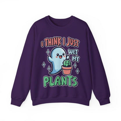 Funny Plant Lover Halloween Sweatshirt I Think I Wet My Plants Sweater Cute Ghost Plant Lover Pullover Sweater Cute Gardening Ghost Gift 2