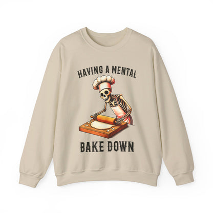 Funny Skeleton Baker Sweatshirt Having A Mental Bake Down Pullover Sweater Funny Halloween Baker Sweatshirt Baking Lover Expert Baker Gift