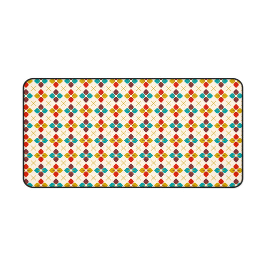 Mid Century Modern Desk Mat 1960s Retro Groovy Hippie Office Desk Accessories Boho Chic Mouse Pad Funky Vintage Desk Pad Unique Gift Idea