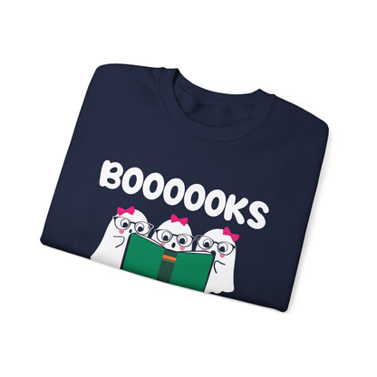 Ghost Reading Books Sweatshirt Bookish Halloween Sweater Funny Halloween Teacher Gift Librarian Halloween Sweatshirt Booooks Ghost Crewneck