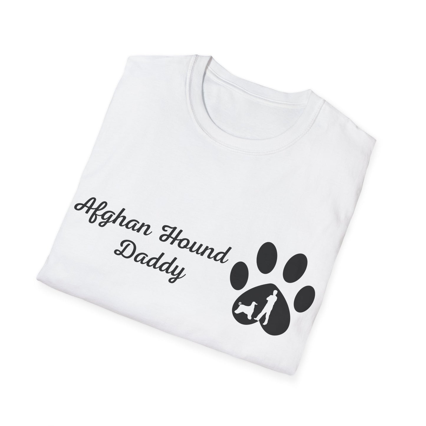 Doggy Dad's T-shirt, "Afghan Hound Daddy", Dog Father's Day Gift, Fur Papa, Unique Men's Apparel Novelty Pet Lover Tee