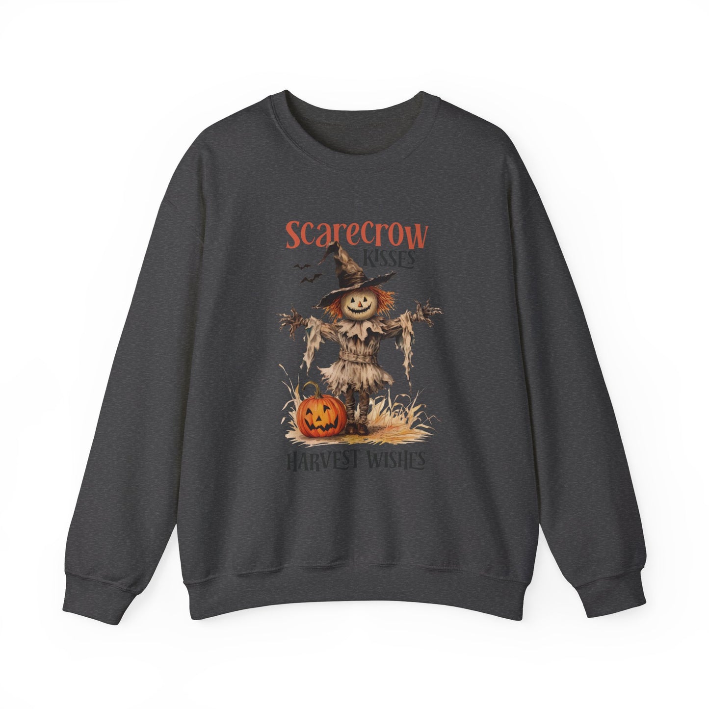 Scarecrow Kisses And Harvest Wishes Sweatshirt Vintage 1950s Halloween Sweater Pumpkin Fall Harvest Sweatshirt Funny Sweater Retro Spooky