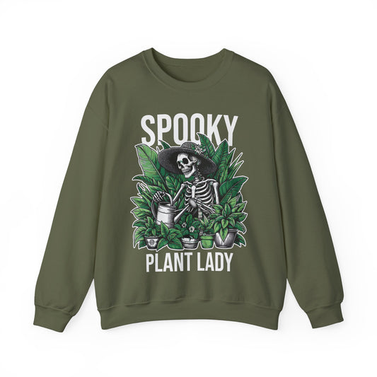 Spooky Plant Lady Sweatshirt Plant Lover Sweater Skeleton Gardener Halloween Sweater Skeleton Lady Watering Flowers Pullover Plant Mom Gift