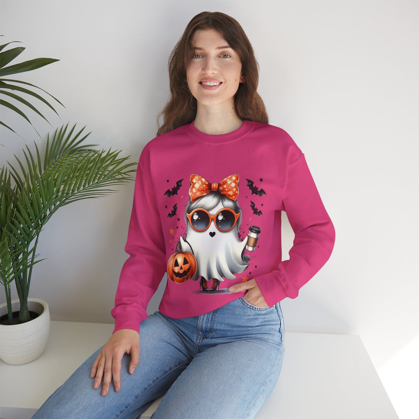 Boo-Jee Ghost Halloween Sweatshirt Cute Ghost Sweatshirt Fall Sweater Bougie Ghost Coffee Lover Pullover Sweater Autumn Boojee Spooky Season