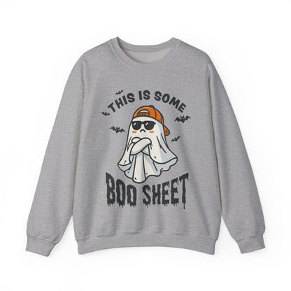 This Is Some Boo Sheet Sweatshirt Funny Halloween Sweater Retro Ghost Graphic Halloween Sweatshirt Funny Gifts Men Women Pullover Sweater