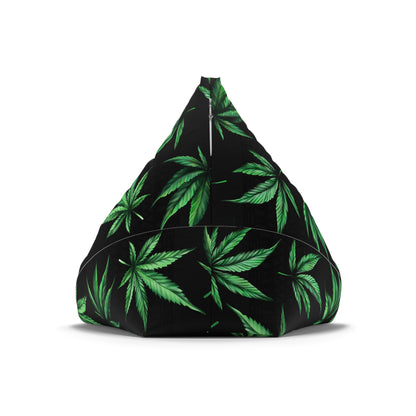 Marijuana Pot Leaves Gaming Bean Bag Chair Cover Black Green Home Decor Weed Cannabis Games Beanbag Living Room Gift Adults Bedroom Man Cave