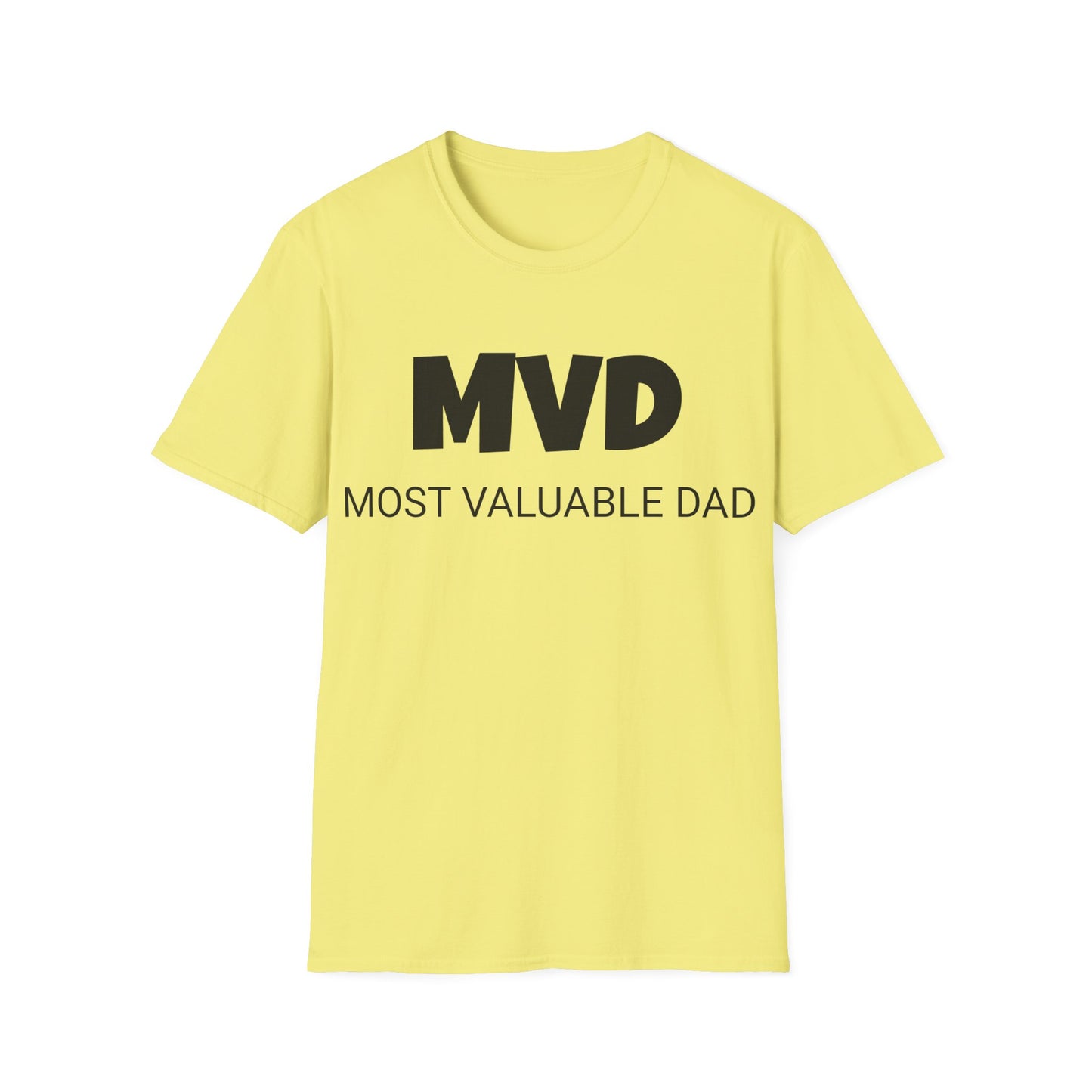 Funny Dad Unisex Softstyle T-Shirt, "MVD", Father's Day Gift, Mens Adult Tee Unique Novelty Present,Ideas for Pappa,Daddy,Pop