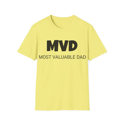 Funny Dad Unisex Softstyle T-Shirt, "MVD", Father's Day Gift, Mens Adult Tee Unique Novelty Present,Ideas for Pappa,Daddy,Pop