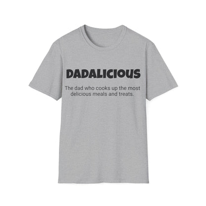 Funny Dad's Mens Softstyle T-shirt,"Dadalicious",Father's Day Gift, Tee for Him,Adult Humorous Unique Novelty Apparel Present