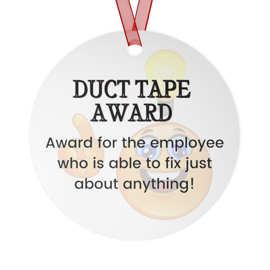 Funny Office Award Metal Ornament Duct Tape Award Funny Coworkers Work Party Gift Year End Ornament Office Gift Employee Christmas Ornament