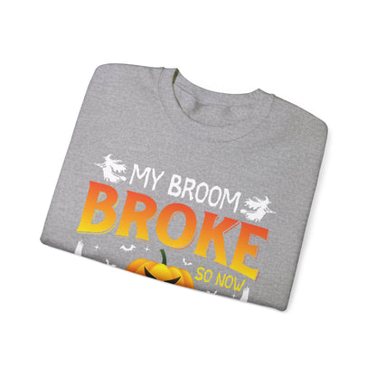 My Broom Broke So Now I'm A Teacher Sweatshirt Funny Teacher Halloween Sweater Pumpkin Teacher Appreciation Teacher Life New Teacher Gift