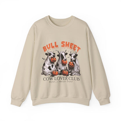 Bull Sheet Sweatshirt Cow Lover Club Sweater Funny Ghost Bulls Pullover Funny Gag Cow Lover Sweater Funny Gifts Men Women Farmer Halloween