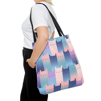 Cat Lovers Aesthetic Tote Bag Pastel Artistic Cartoon Cats Gift All Purpose Casual Shoulder Bag Unique Gift Idea for Cat Mom Feline Art Tote