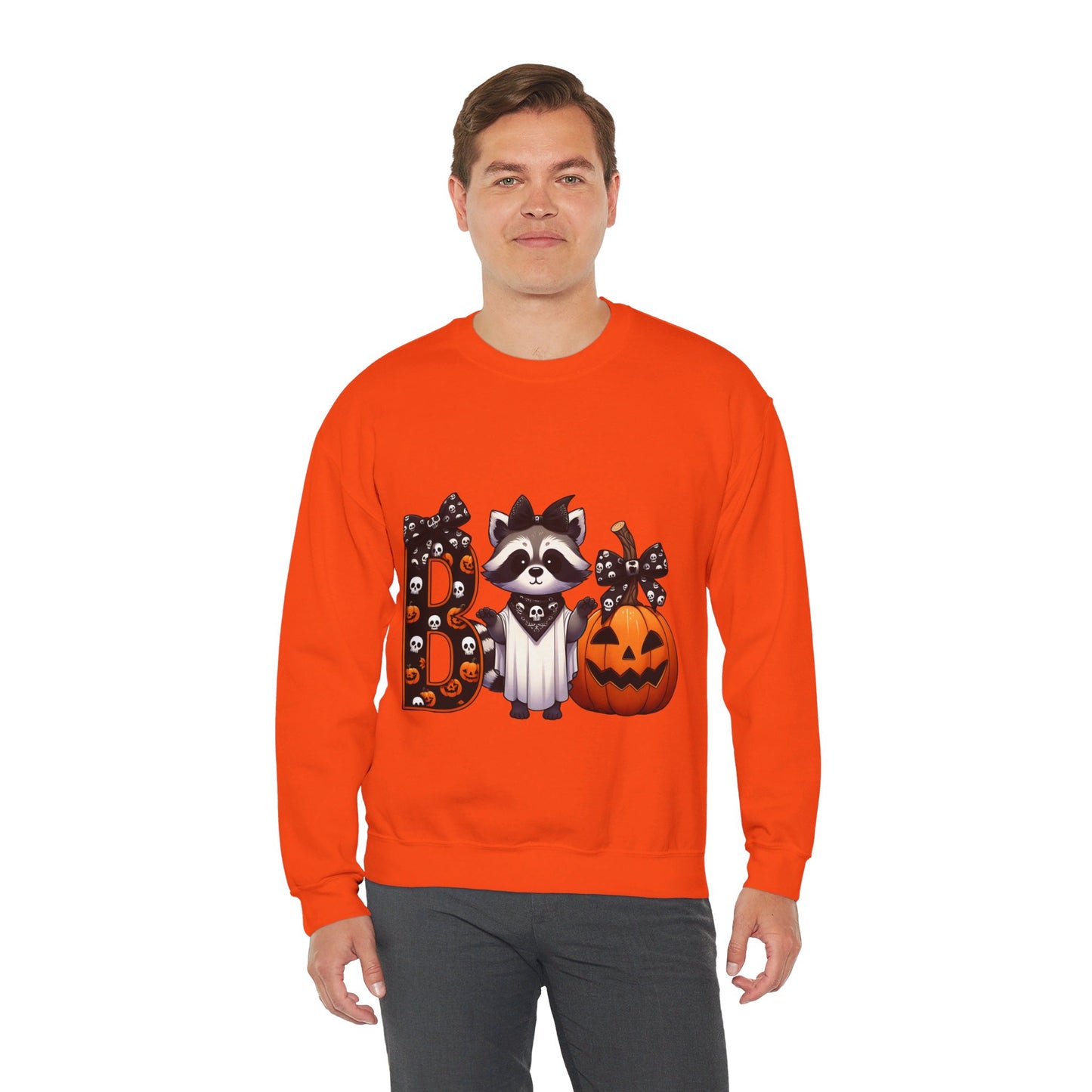 Boo Raccoon Sweatshirt Halloween Raccoon Costume BOO Pullover Sweater Raccoon Lovers Sweatshirt Halloween Cute Raccoon Gift Spooky Season