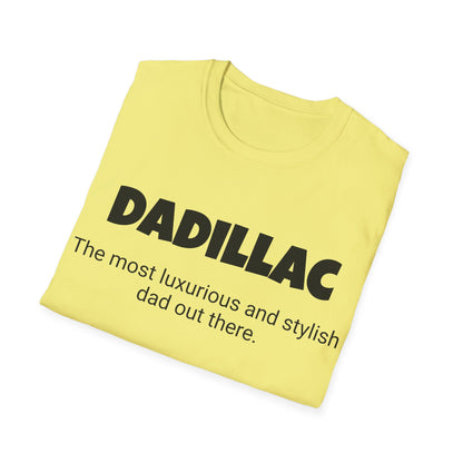 Funny Dad's Mens Softstyle T-shirt, "Dadillac", Father's Day Gift, Tee for Him, Adult Humorous Unique Novelty Apparel Present