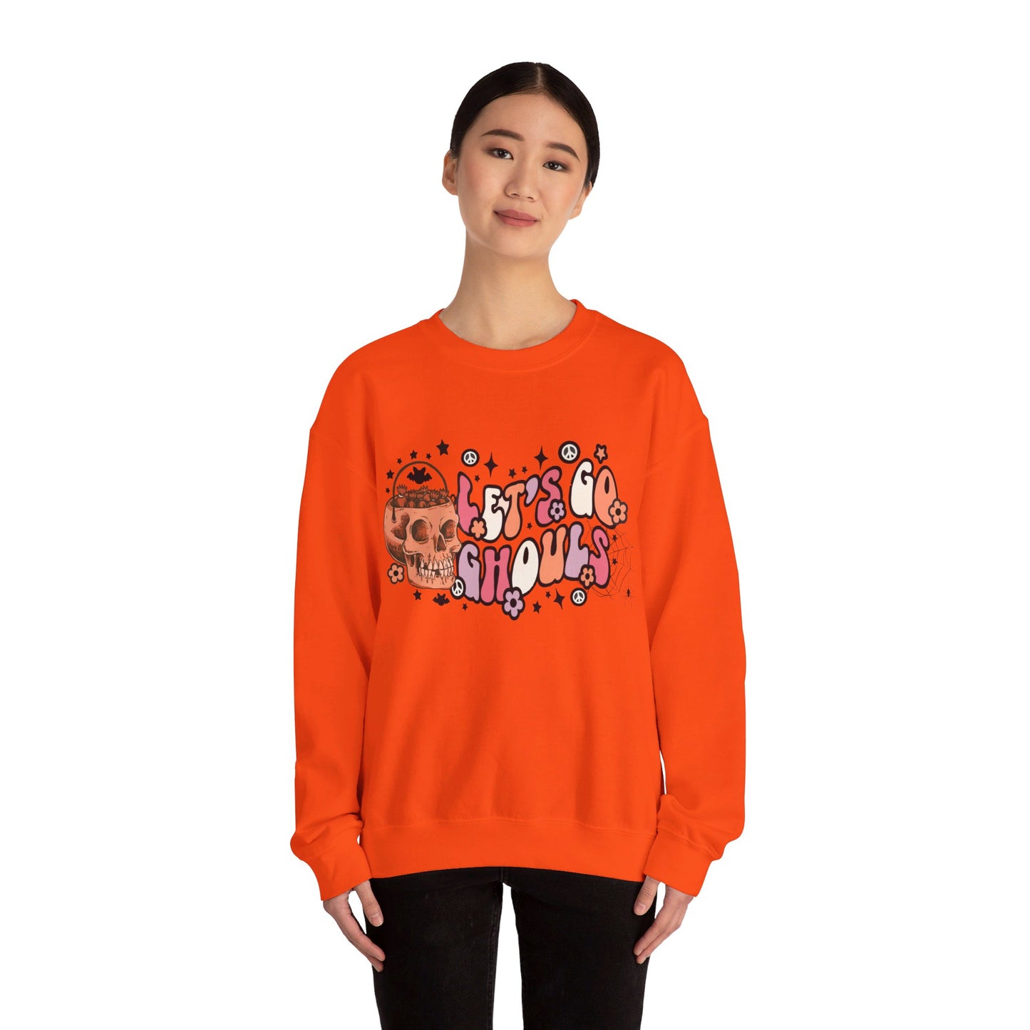 Lets Go Ghouls Sweatshirt Retro Halloween Sweater Cute Halloween Candy Skull Sweatshirt Spooky Season Halloween Outfit Bachelorette Gift