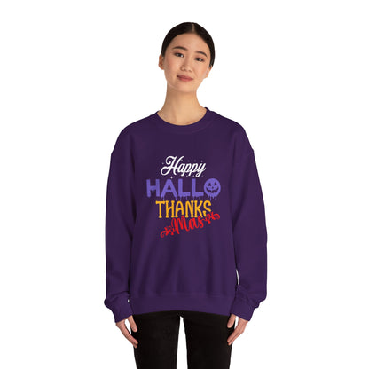 Happy Hallothanksmas Sweatshirt Halloween Sweater Holiday Season Sweatshirt Thanksgiving Apparel Christmas Outfit Autumn Fall Sweatshirt