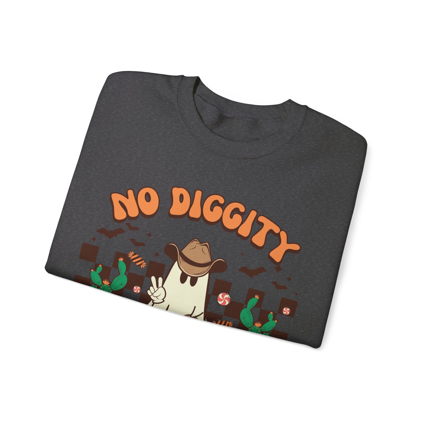 No Diggity Bout To Bag It Up Sweatshirt Funny Cowboy Halloween Sweater Trick or Treat Sweat Retro Halloween Crewneck Western Halloween Gift