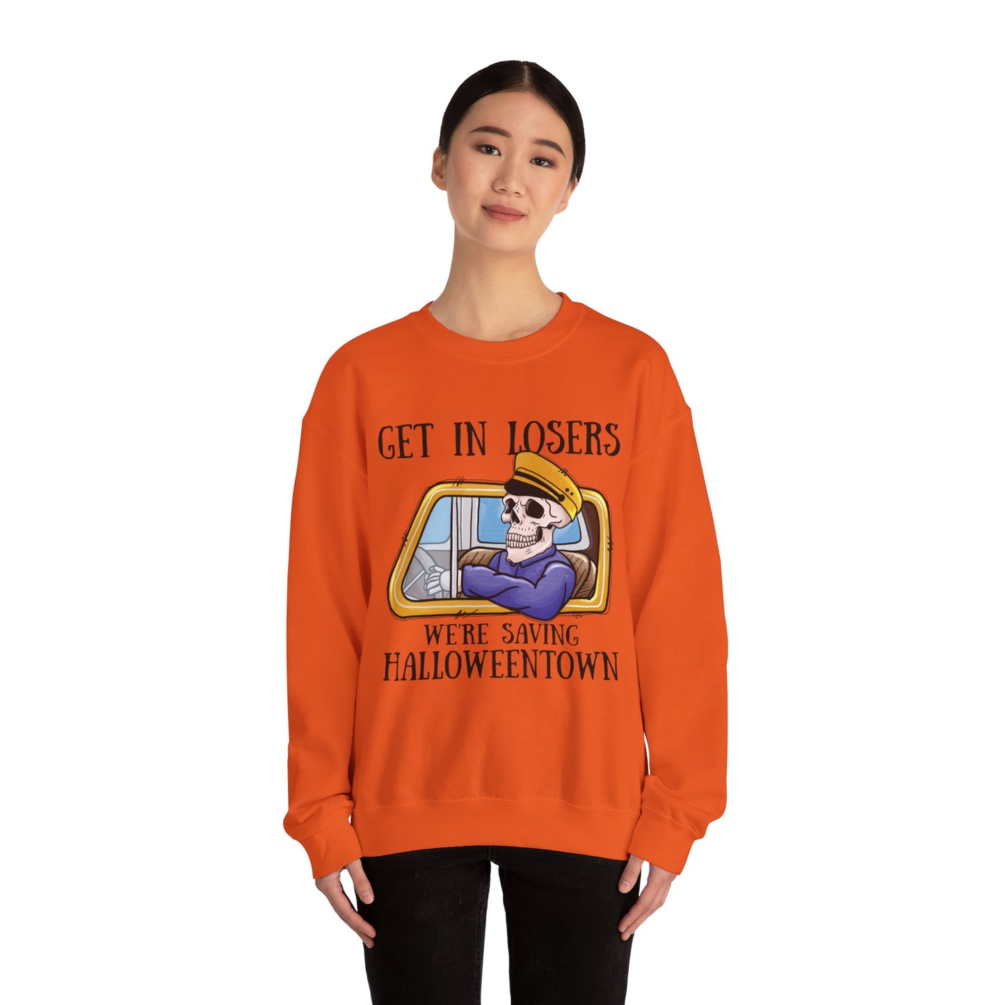 Get In Losers We're Saving HalloweenTown Sweatshirt Funny Halloween Sweater Get In Loser Halloween Crewneck Spooky Season Halloween Outfit