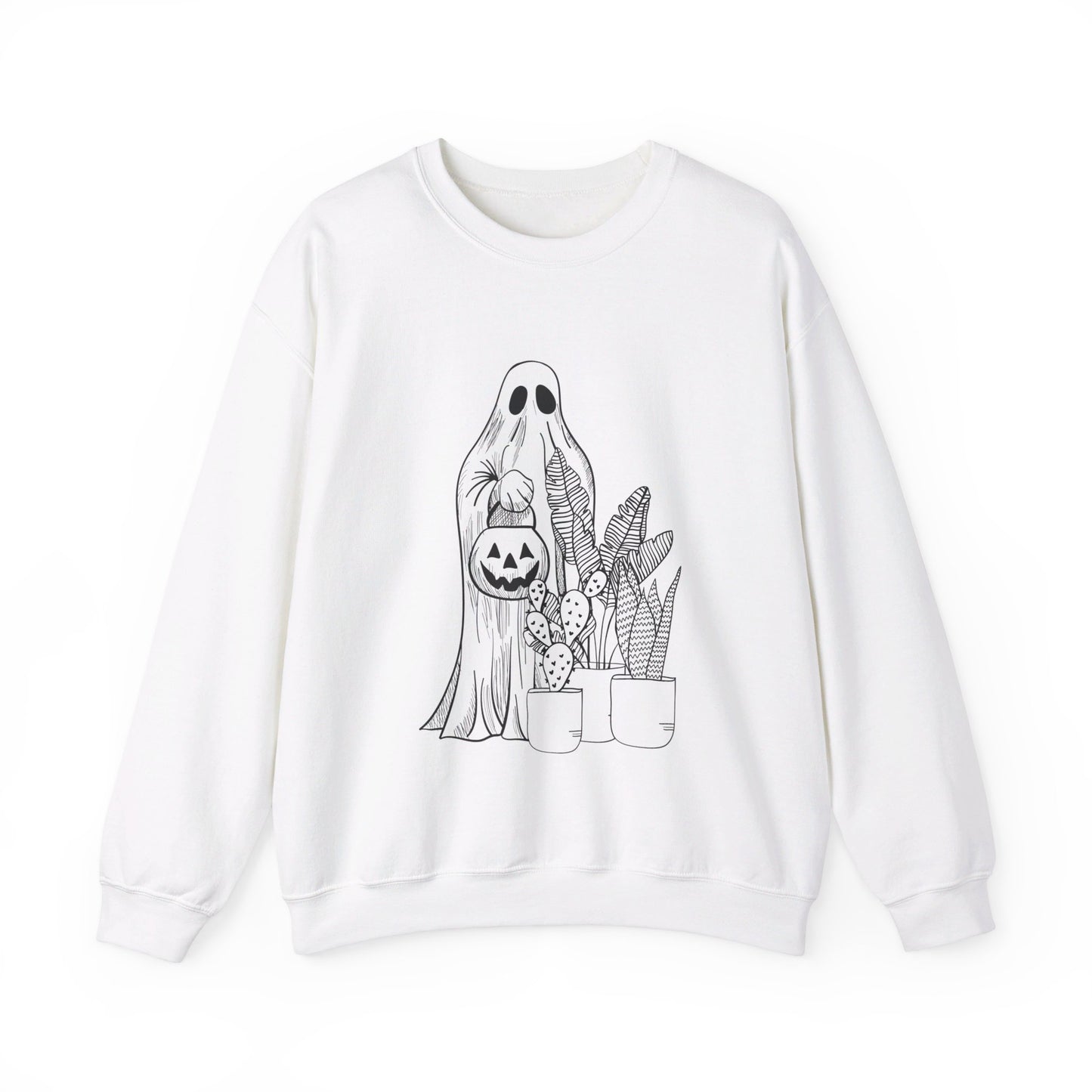 Funny Plant Lover Halloween Sweatshirt Spooky Plant Lady Sweater Funny Ghost Plant Man Pullover Sweater Gardening Sweatshirt Ghost Gardner