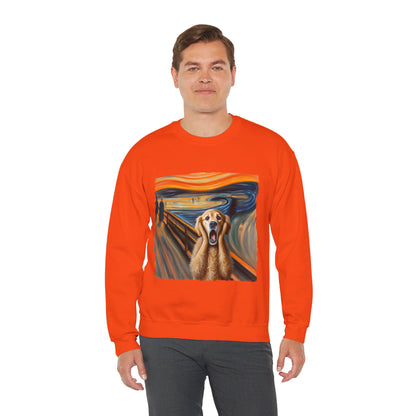 Funny Edvard Munch Dog Sweatshirt Funny The Scream-ing Dog Art Painting Sweater Parody of Edvard Munch Dog Sweater Unique Art Dog Lover Gift