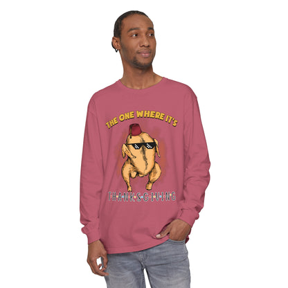 The One Where It's Thanksgiving Long Sleeve Sweater Friends Turkey Thanksgiving Friends Turkey Thanksgiving Friendsgiving Gift