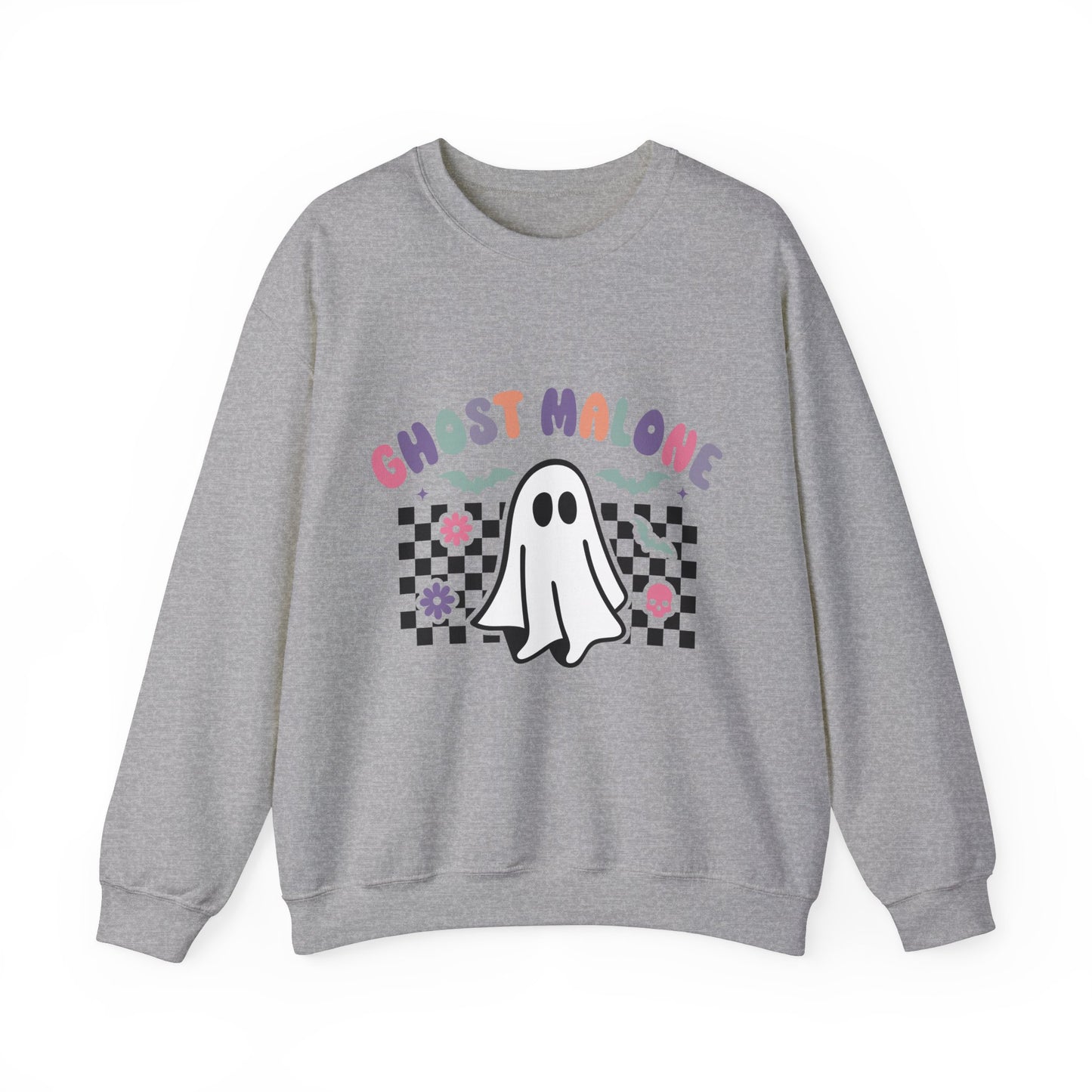 Ghost Malone Sweatshirt Retro Vintage Halloween Sweater Cute Ghost Sweat Funny Halloween Crewneck Spooky Season Sweatshirt Stay Spooky Gift