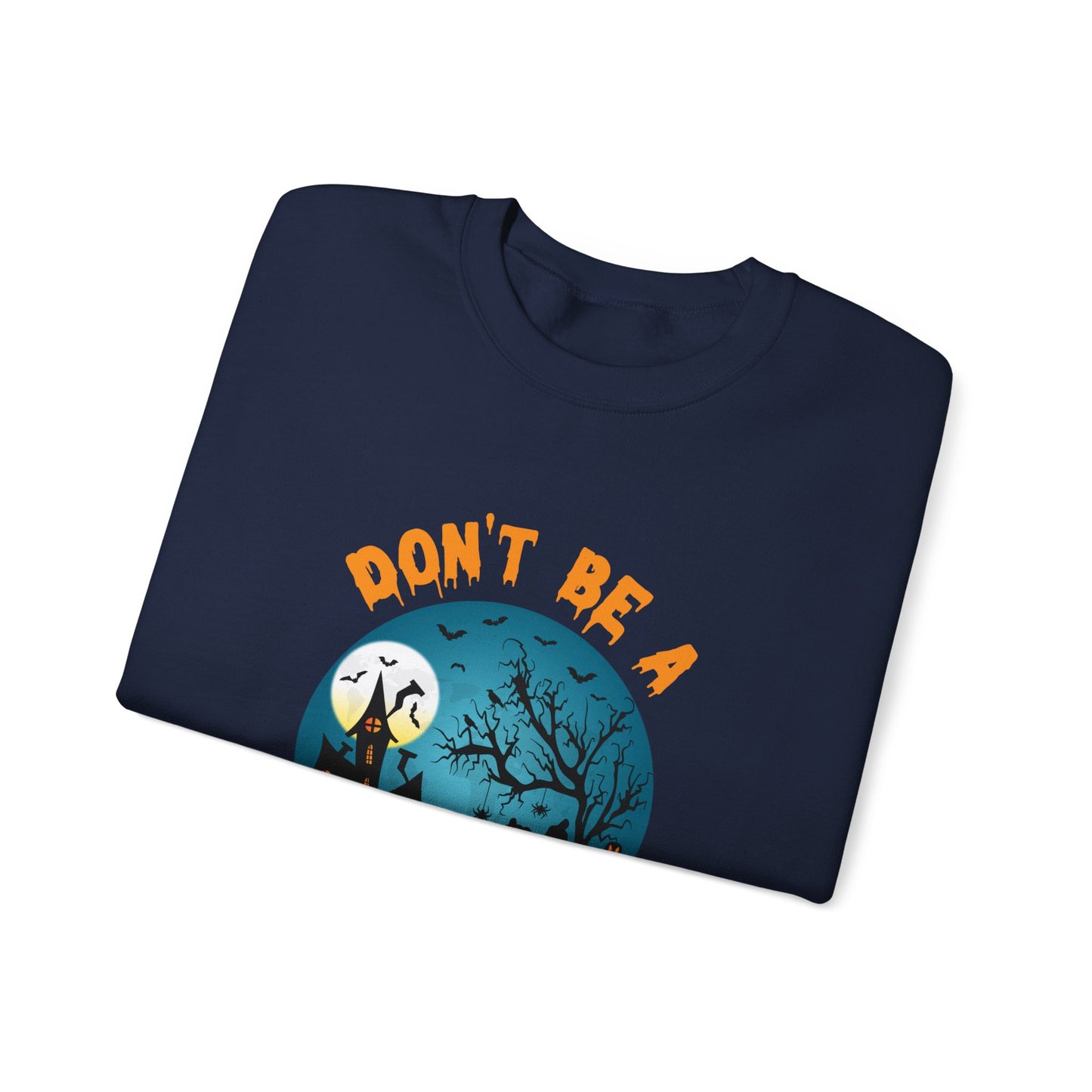 Don't Be A Scaredy Cat Sweatshirt Funny Halloween Sweater Retro Halloween Spooky Season Apparel Cute Halloween Crewneck Witch Sweater Gift