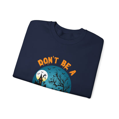 Don't Be A Scaredy Cat Sweatshirt Funny Halloween Sweater Retro Halloween Spooky Season Apparel Cute Halloween Crewneck Witch Sweater Gift