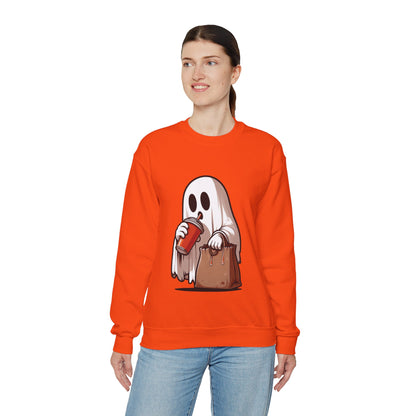 Boujee Spooky Ghost Sweatshirt Boo Jee Coffee Lover Halloween Sweater Cute Bougie Ghost Pullover Sweater Boo-Jee Ghost Spooky Season Gift 2