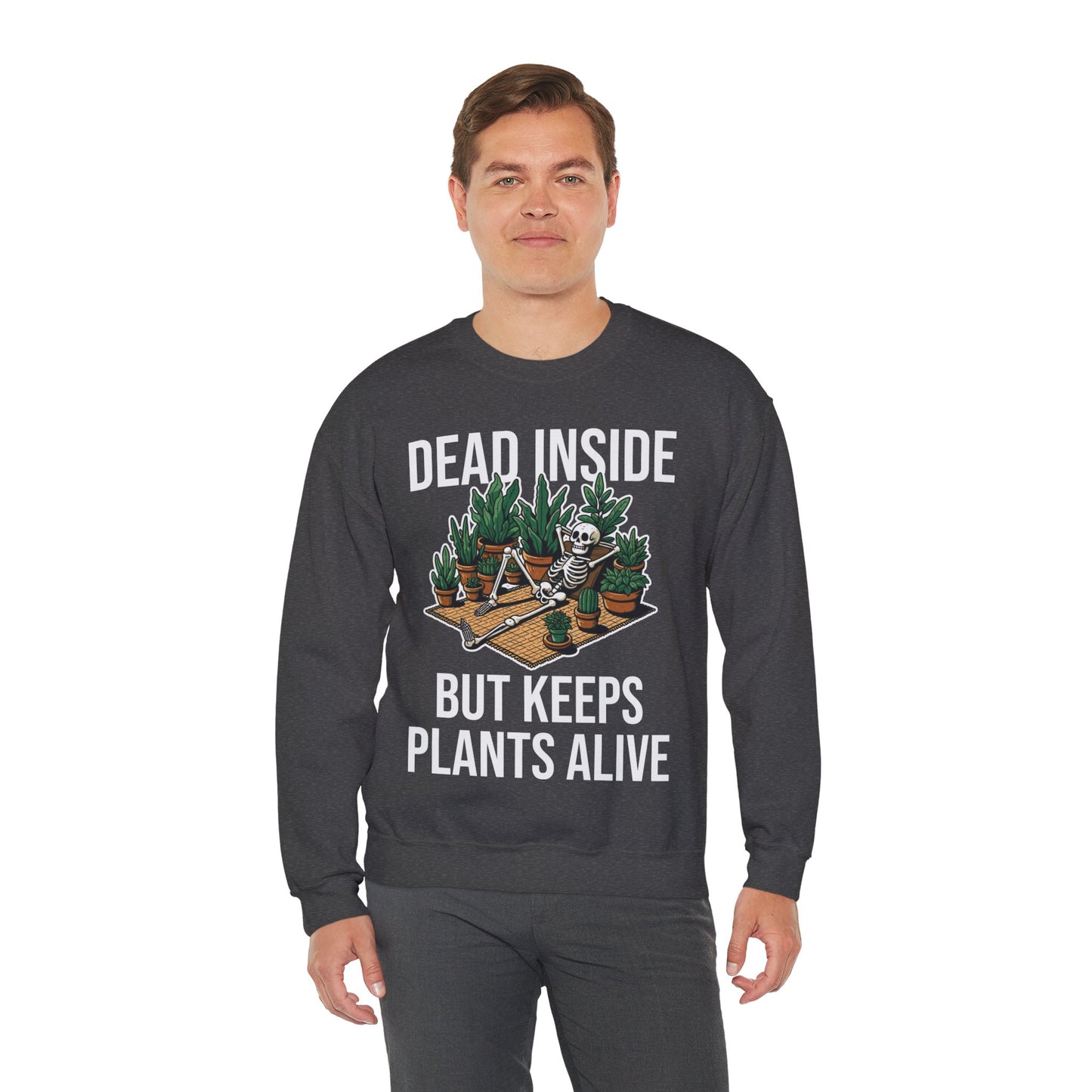 Dead Inside But Keeps Plants Alive Sweatshirt Garden Skeleton Halloween Pullover Sweater Funny Plant Lover Halloween Sweatshirt Plant Lover