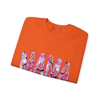 Retro Halloween Mama Sweatshirt Halloween Mom Sweater Cute Mama Ghost Crewneck Spooky Mama Sweat Groovy Hippie Mom Fall Mama Trendy Mother