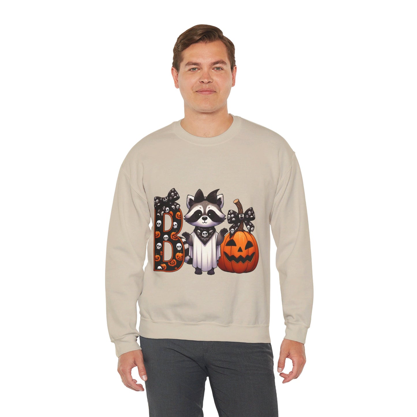 Boo Raccoon Sweatshirt Halloween Raccoon Costume BOO Pullover Sweater Raccoon Lovers Sweatshirt Halloween Cute Raccoon Gift Spooky Season