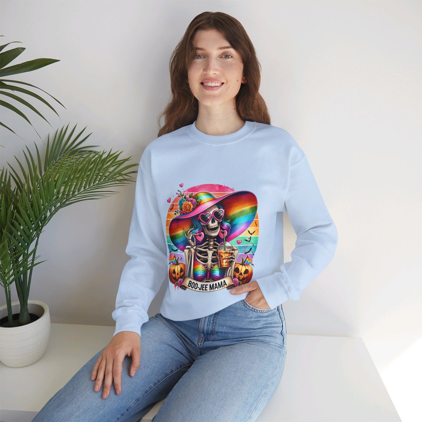 Boo-jee Mama Sweatshirt Retro Mom Halloween Sweater Funny Mom Skeleton Coffee Sweatshirt Bougie Spooky Mama Pullover Sweater Boujee Mom Gift