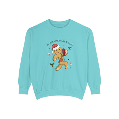 Comfort Colors® Out Here Lookin Like A Snack Sweatshirt Boojee Christmas Sweatshirt Gingerbread Man Sweater Funny Christmas Gift Holiday Tee