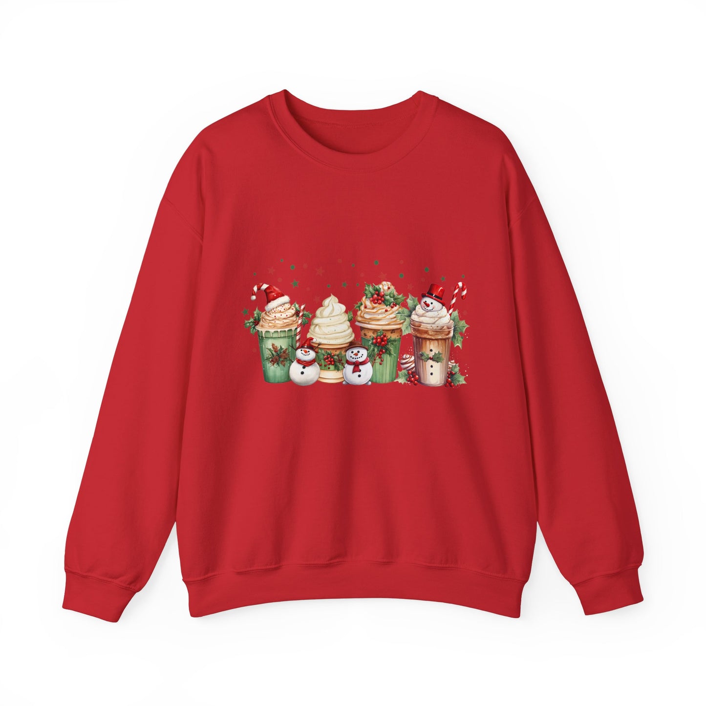 Snowman Christmas Coffee Sweatshirt Christmas Sweater Coffee Lover Gift Holiday Sweater Latte Christmas Crewneck Women's Christmas Jumper