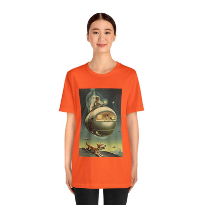 Funny Spaceship Dog UFO Shirts Unique Flying Saucer Weird Cool Gift Retro Vintage Graphic UAP tshirt Galaxy Dog Unisex T-Shirt Dog Lover Tee