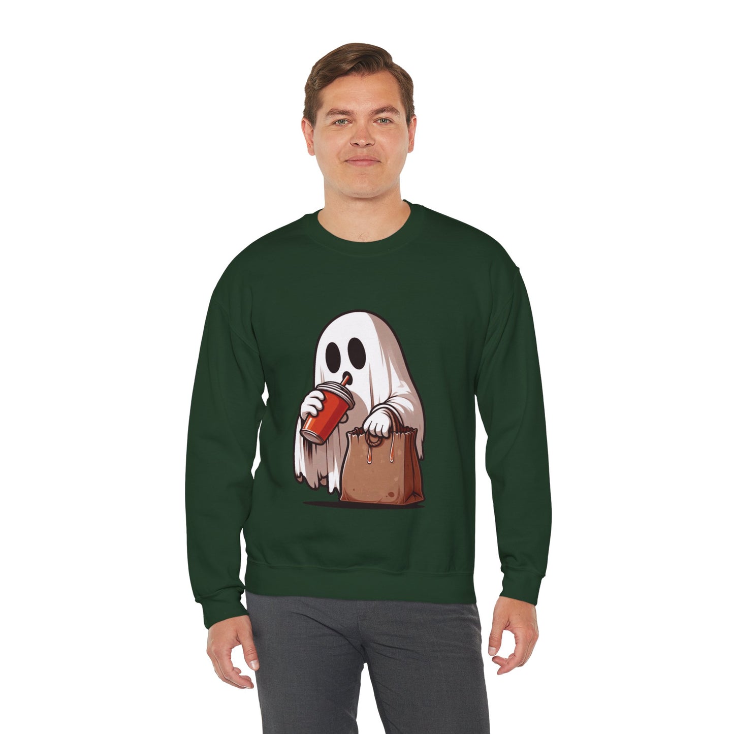 Boujee Spooky Ghost Sweatshirt Boo Jee Coffee Lover Halloween Sweater Cute Bougie Ghost Pullover Sweater Boo-Jee Ghost Spooky Season Gift 2