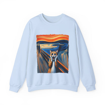 Funny Edvard Munch Cat Sweatshirt Funny The Scream-ing Cat Art Painting Sweater Parody of Edvard Munch Cat Sweater Unique Art Cat Lover Gift