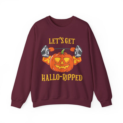 Let's Get Hallow-Ripped Gym Sweatshirt Funny Halloween Sweater Fitness Halloween Sweatshirt Boyfriend Gym Husband Halloween Pumpkin Sweater