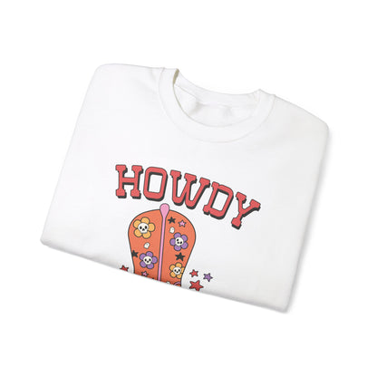 Howdy Halloween Sweatshirt Cowgirl Boots Sweater Retro Halloween Sweatshirt Western Chic Halloween Sweater Cute Fall Crewneck Spooky Season