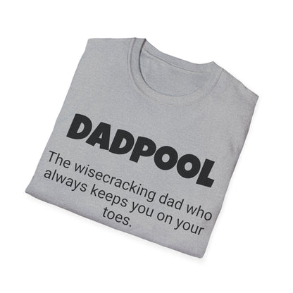 Funny Dad's Mens Softstyle T-shirt, "Dadpool", Father's Day Gift, Tee for Him, Adult Humorous Unique Novelty Apparel Present