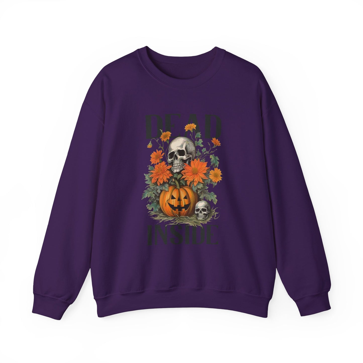 Dead Inside Halloween Sweatshirt Vintage 1950s Halloween Sweater Retro Halloween Funny Sweatshirt Spooky Season Skull Pumpkin Fall Season