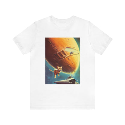 Funny Spaceship Cat UFO Shirts Weird Cool Gift Galaxy Cat Unisex T-Shirt Retro Vintage Graphic UAP tshirt Cat Lover Tee Unique Flying Saucer