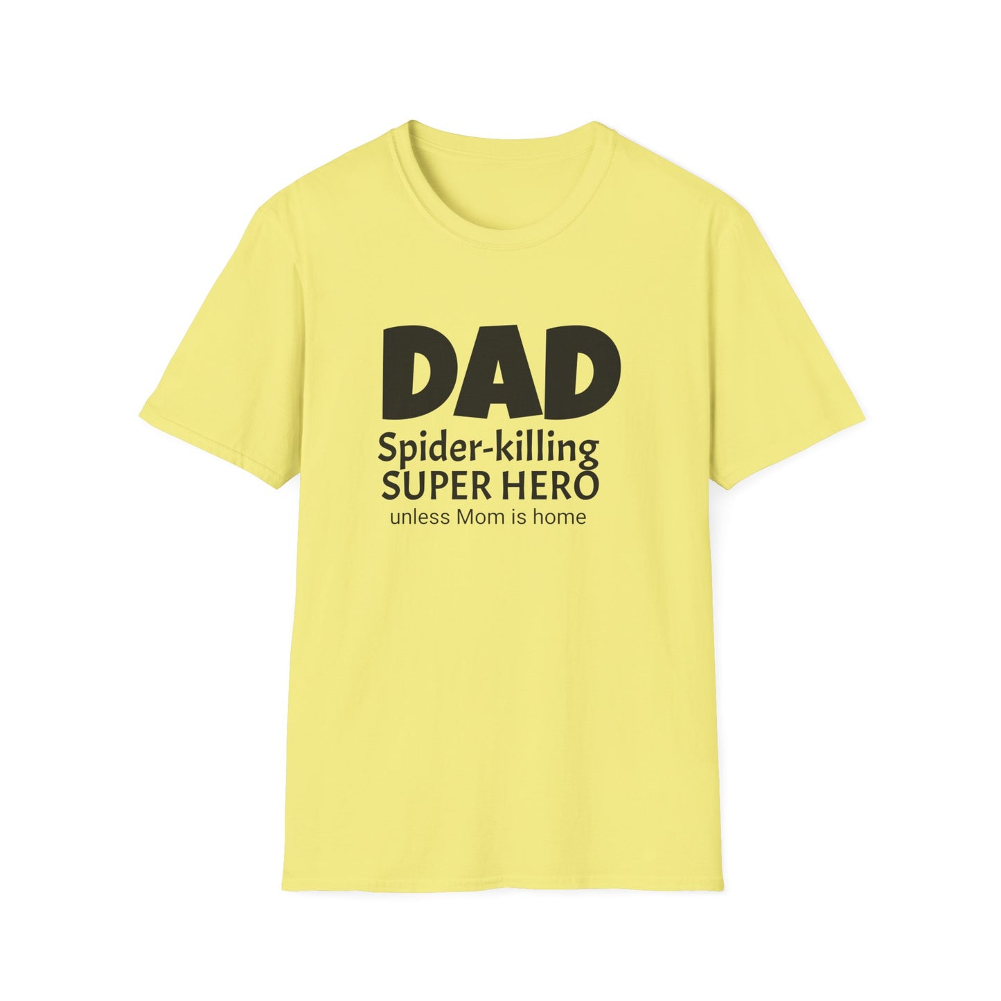 Funny Dad's Mens Softstyle T-shirt, "DAD Spider-killing...", Father's Day Gift, Adult Humorous Unique Novelty Apparel Present